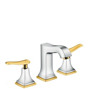 Hansgrohe Metropol Classic Смеситель для раковины 110 на 3 отверстия, с рычаговыми рукоятками и сливным гарнитуром