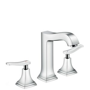 Hansgrohe Metropol Classic Смеситель для раковины на 3 отверстия 160, с рычаговой рукояткой, со сливным гарнитуром